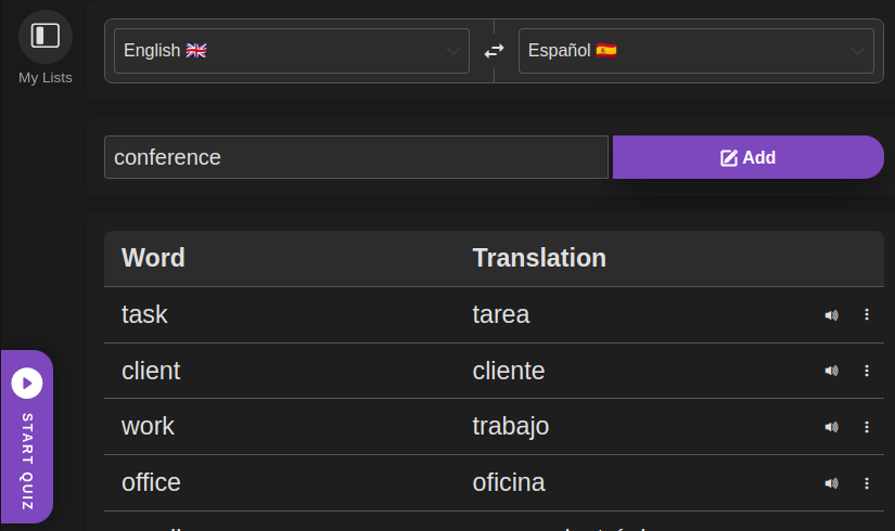 VocabPad - Adding a Word